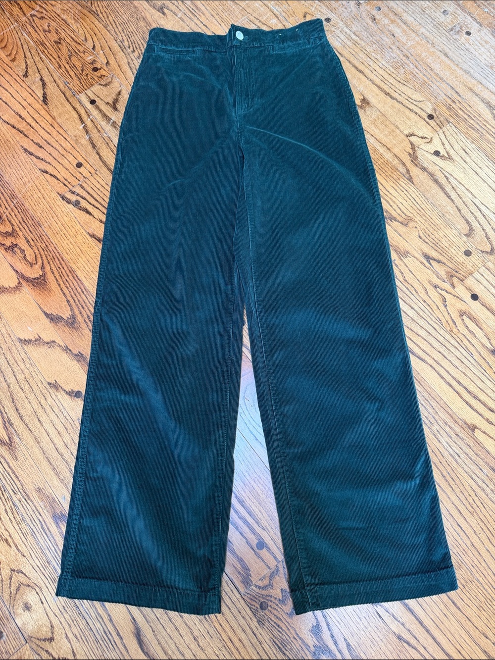 Madewell sz 26 Emmett Wide-Leg Cords - deep emerald forest green - soft - fall